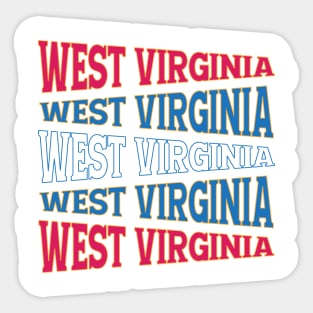 TEXT ART USA WEST VIRGINIA Sticker